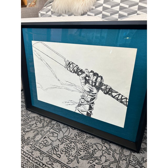 Illustration Framed Ink Drawing For Sale - Image 3 of 5