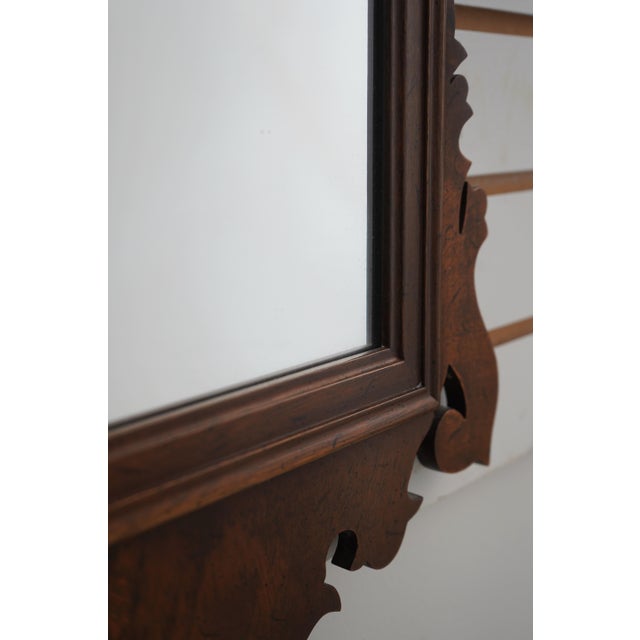 Flame Mahogany Chippendale Style Wall Mirror For Sale - Image 4 of 10