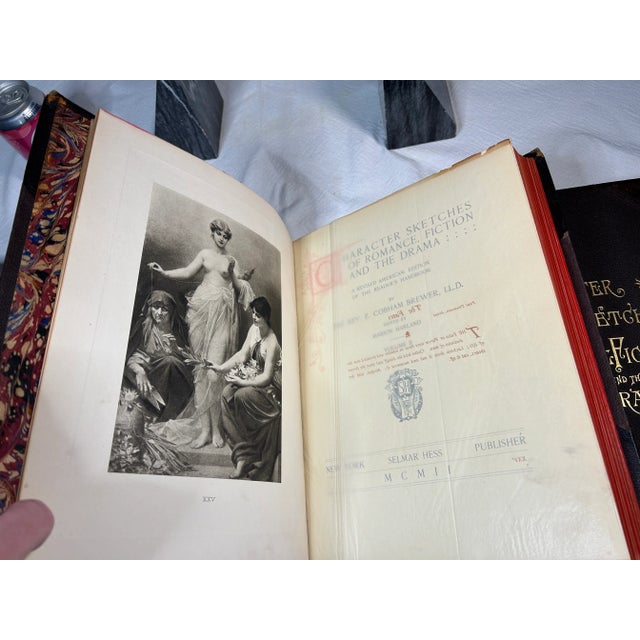 Set of 4 oversized antique books. Character Sketches of Romance. Fiction And the Drama, 1902. Complete set. Books are...