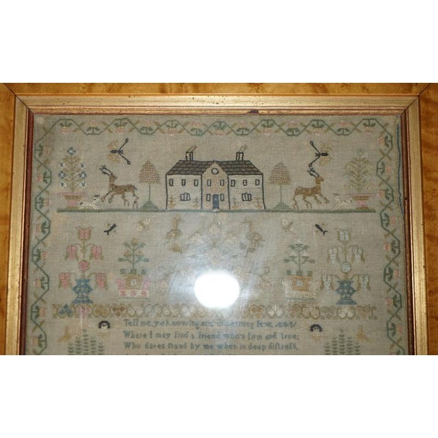 Antique George III Pictorial Friendship Sampler, 1798 For Sale - Image 3 of 17