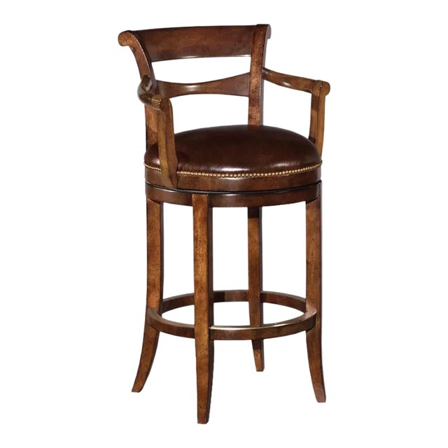 Swivel Counter Stool, Bordeaux Finish For Sale