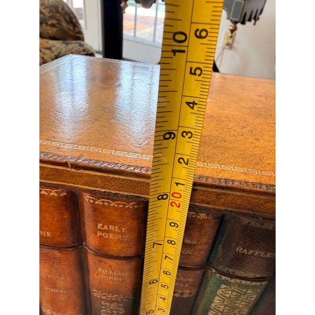 Maitland Smith Leather Covered Book Box For Sale - Image 9 of 11