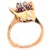 Metal 14 Karat Yellow and White Gold With Semi Precious Stones Freeform Ring, Size 8 For Sale - Image 7 of 12