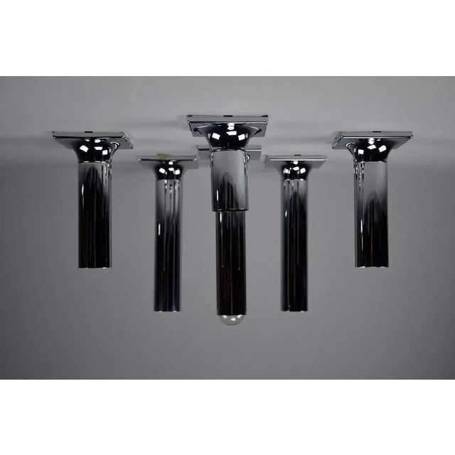 Chroome Ceiling Lamps attributed to Rolf Krüger for Staff, 1960s, Set of 6 For Sale - Image 11 of 12