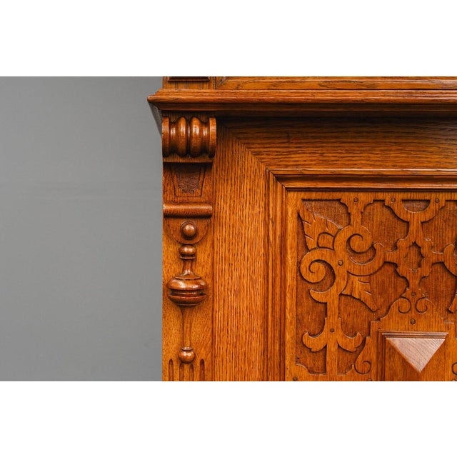 Gründerzeit Buffet in Oak, 1800s, Set of 2 For Sale - Image 16 of 18