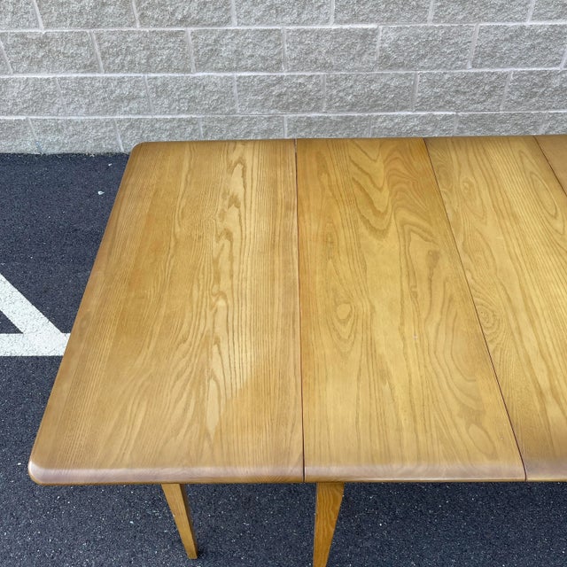 1960s 1960s Ufm Traditional Solid Ash Drop Leaf Extension Dining Table For Sale - Image 5 of 12