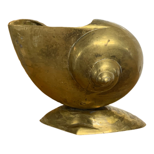 Vintage Small Brass Art Deco Styled Nautilus Shell Planter