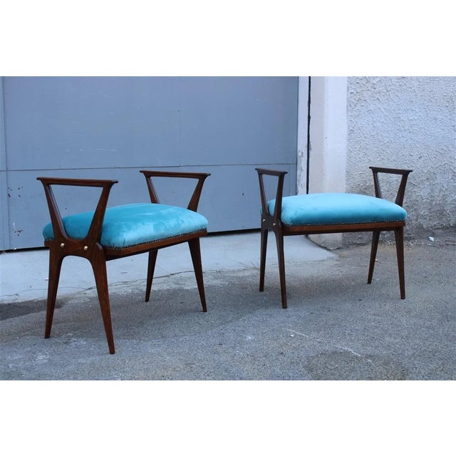 Wood Set of Italian Stools attributed to Carlo De Carli, 1950s For Sale - Image 7 of 11
