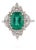 Regal 18k White Gold 3.31ct Zambian Emerald & 1.04ct Diamond Halo Cocktail Ring Size 9 For Sale