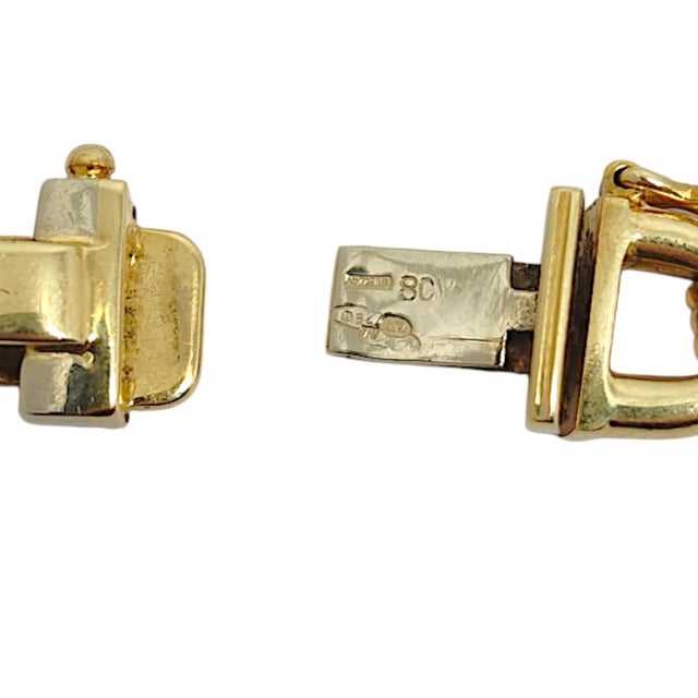 Vintage Italian 18k Two-Tone Stirrup Links Bracelet For Sale In Las Vegas - Image 6 of 8