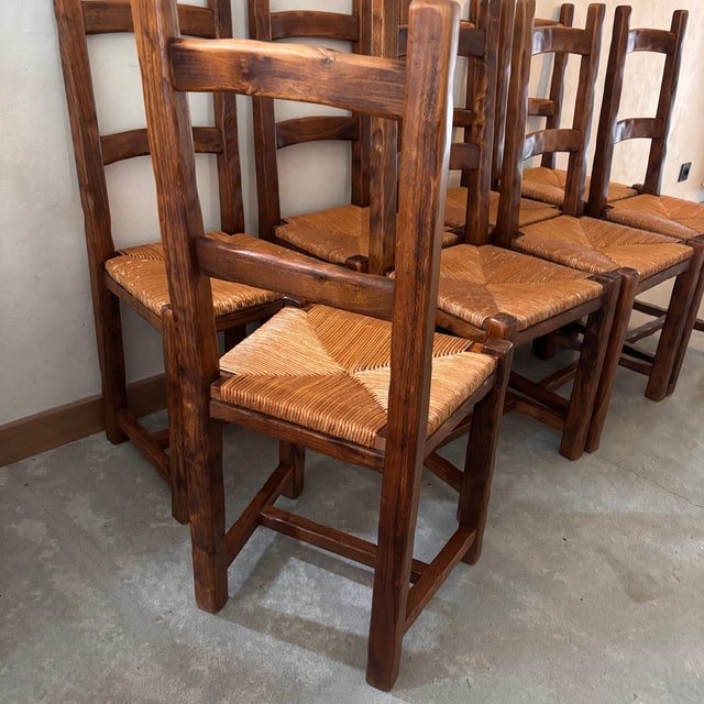 Brown Wooden Extendable Dining Table and Chairs, Set of 9 For Sale - Image 8 of 14