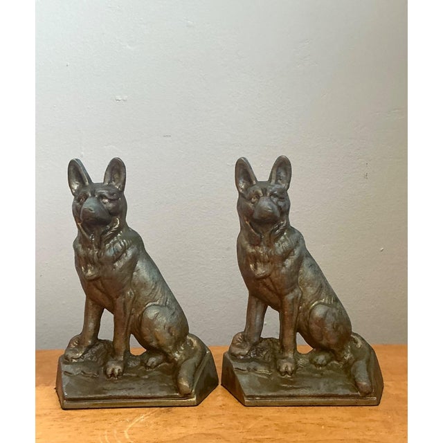 Mid 20th Century Vintage Bronze Dog Bookends - A Pair For Sale - Image 5 of 16