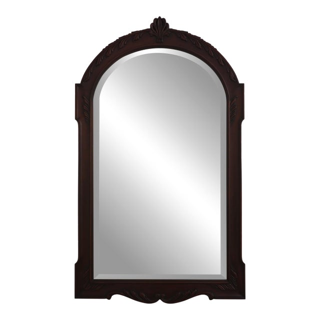 Henkel Harris Carved Mahogany Dome Top Wall Mirror For Sale