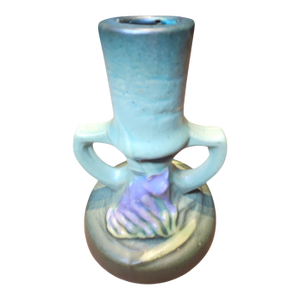 1940s Roseville Green Freesia Single Candle Holder