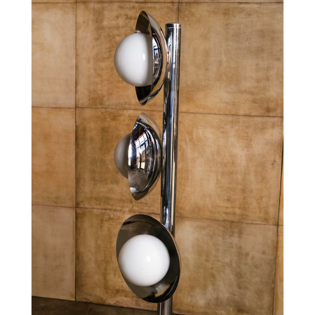 1970s Italian Triple Globe Floor Lamp For Sale - Image 4 of 8