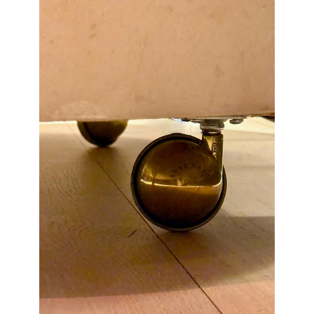 Cream 1960s Aldo Tura Goat Skin Bar Cart, Attributed For Sale - Image 8 of 10