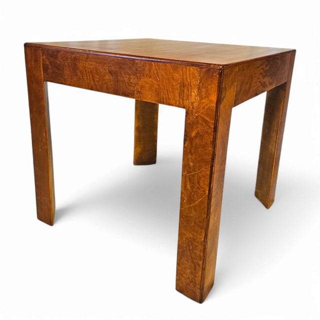 Rare Vintage Oyster Burl-Wood Side Table Attributed to Edward Wormley for Dunbar - Vintage Made in Italy For Sale - Image 9 of 11