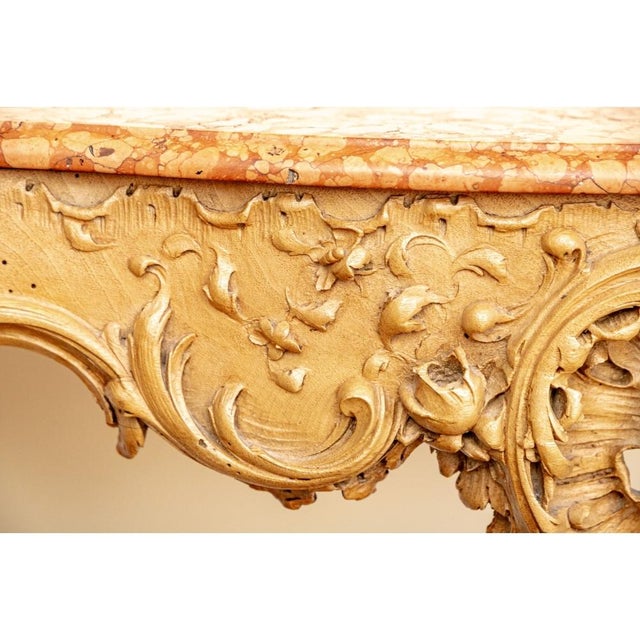 Mid 20th Century Extraordinary Louis XV Style Rossa Verona Marble Top Console Table For Sale In New York - Image 6 of 10