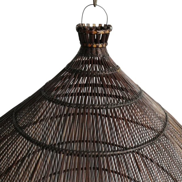 Auburn Wicker Fish Basket Pendant Light Medium For Sale - Image 4 of 9