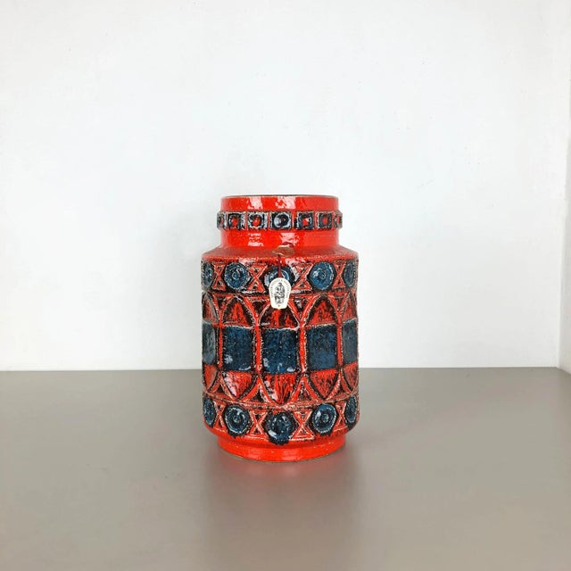 Pottery ceramic vase producer: bay ceramic, germany decade: 1960s original vintage 1960s pottery ceramic vase made in...