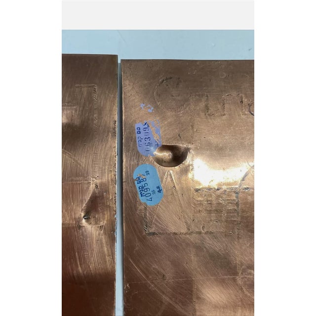 Israeli Mod Arts & Crafts Copper Sculpture Bookends Bezalel Schatz Yaad Studio, c.1960s For Sale - Image 11 of 15