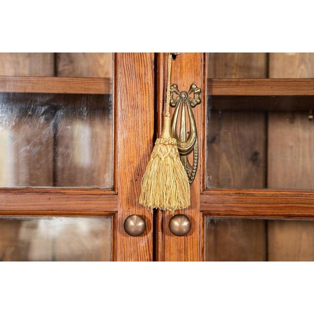 19th Century English Glazed Pine Bookcase, 1880 For Sale - Image 10 of 17