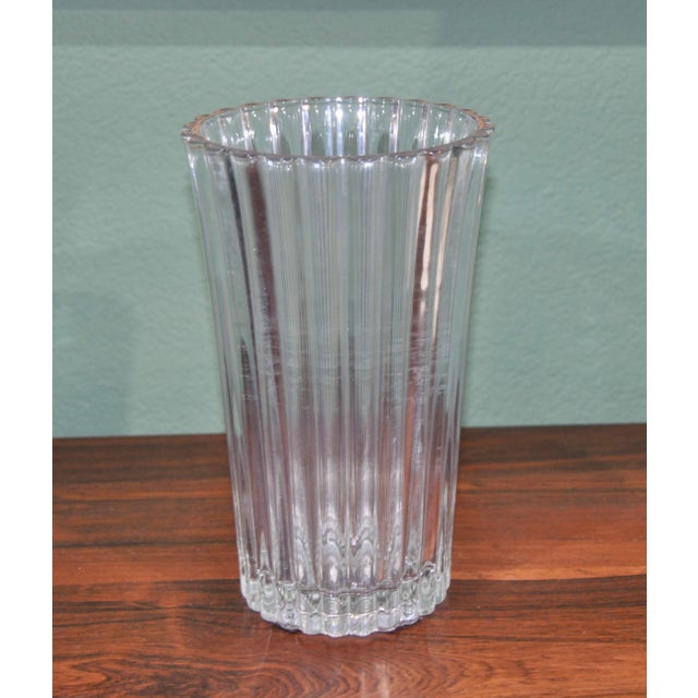 German Transparent Glass Vase, 1970s For Sale - Image 6 of 6
