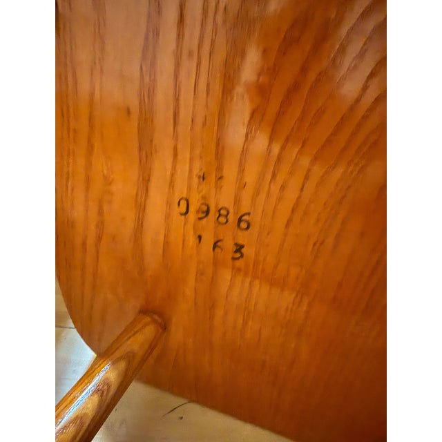 Wood Vintage S. Bent & Brothers Colonial Windsor-Style Oak Rocking Chair For Sale - Image 7 of 7
