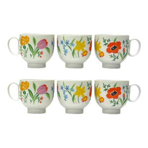 Exuberant Primavera Fine Porcelain Teacups by Heinrich Germany