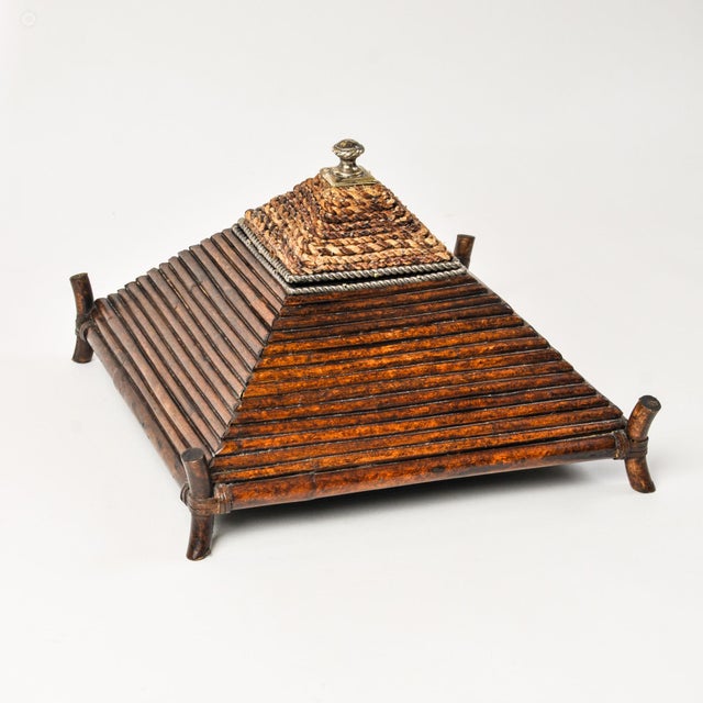 Mid 20th Century Vintage Striking Pagoda Pyramid Wooden Dresser Box For Sale - Image 5 of 16
