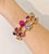 Bochic Capri” Vintage Sapphire & Multi Natural Gem Bangle Set 18K Gold & Silver For Sale - Image 11 of 15