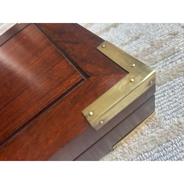 Asian Asian Rosewood Brass Bound Jewelry Box For Sale - Image 3 of 11