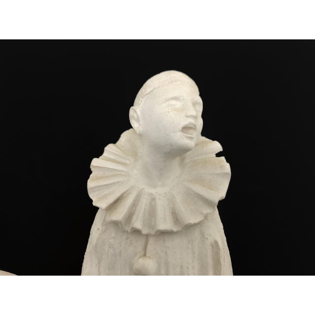 Art Deco Sculptures of Pierrot and Columbine in Salt Stone, 1960s For Sale - Image 4 of 11