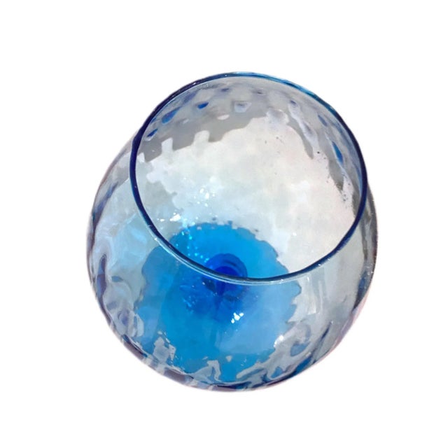 Mid 20th Century Vintage Mid-Century Modern Italian Empoli Aquamarine Vase For Sale - Image 5 of 6