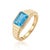 Capture the vivid glow of clear skies with this vibrant statement ring. Showcasing a natural Swiss Blue Topaz gemstone in...
