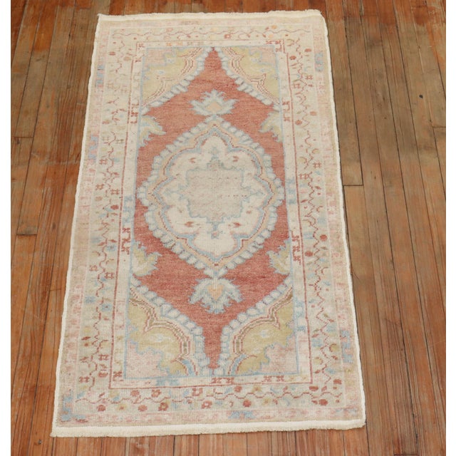 Red Vintage Zabihi Collection Turkish Anatolian Scatter Size Rug - 2'6" x 4'2" For Sale - Image 8 of 8