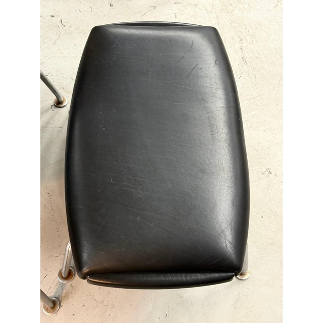 Hans Wegner Ox Chair Ottoman in Black Leather by Erik Jorgensen ex Will Ferrell For Sale - Image 18 of 18
