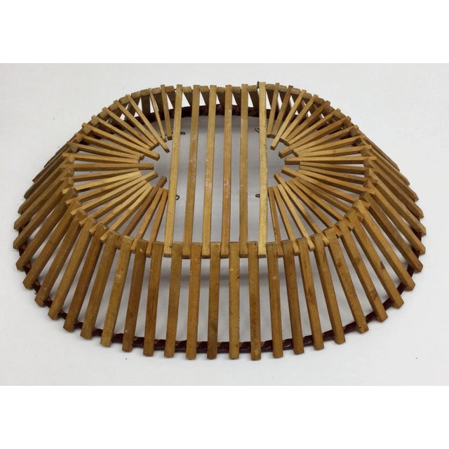 Vintage Oval Wood Woven Oblong Basket For Sale - Image 10 of 10