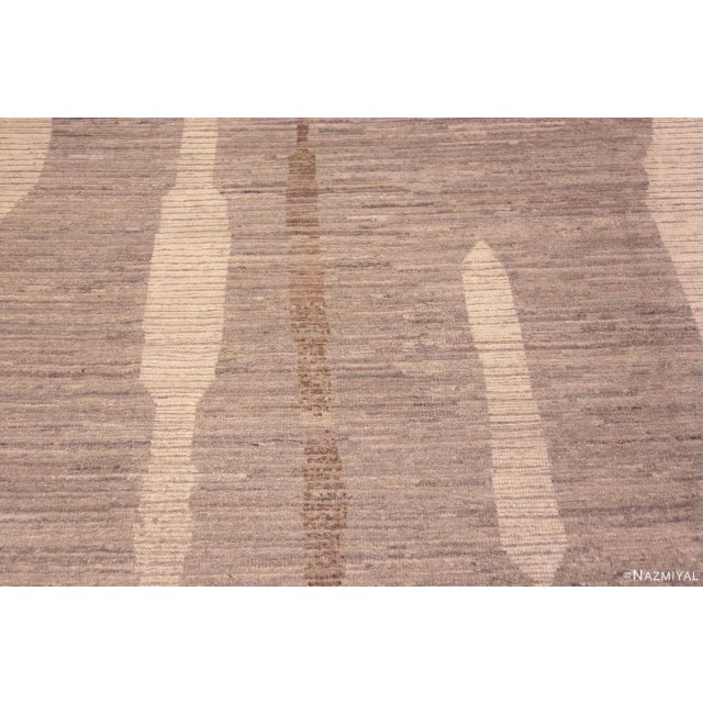 Tribal Soft Grey Color Large Size Allover Tribal Design Modern Rug For Sale - Image 3 of 4