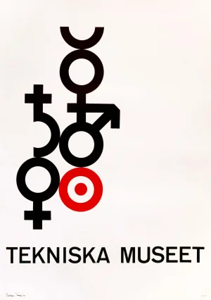 1990s Swedish Exhibition Poster, Tekniska Museet (Museum of Technology, Stockholm)