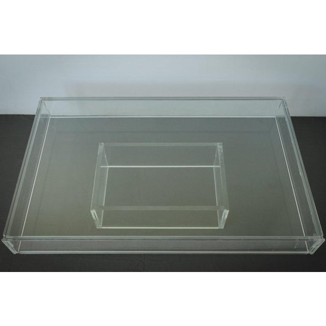 Modern Large Modernist Glass and Acrylic Glass Coffee Table, 1970s For Sale - Image 3 of 18