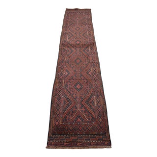 Traditional Afghan Vintage Hand-Knotted Mishwani Runner Rug For Sale