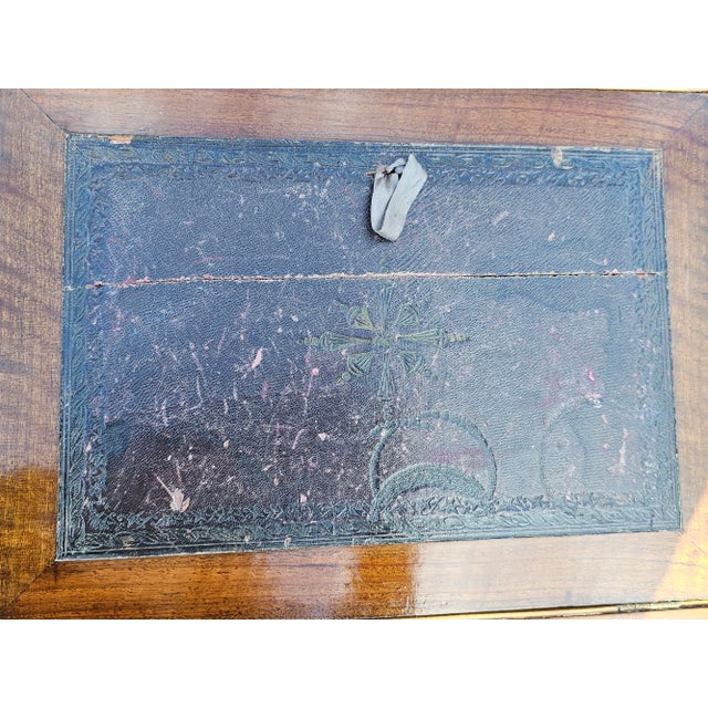 Wood 19th Century Victorian Marquetry Burl Walnut Sewing Table For Sale - Image 7 of 11