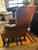Animal Skin Vintage Chesterfield Style Leather Wingback Chair For Sale - Image 7 of 11