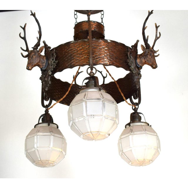 Antique Art Nouveau Chandelier, 1890s For Sale - Image 11 of 15