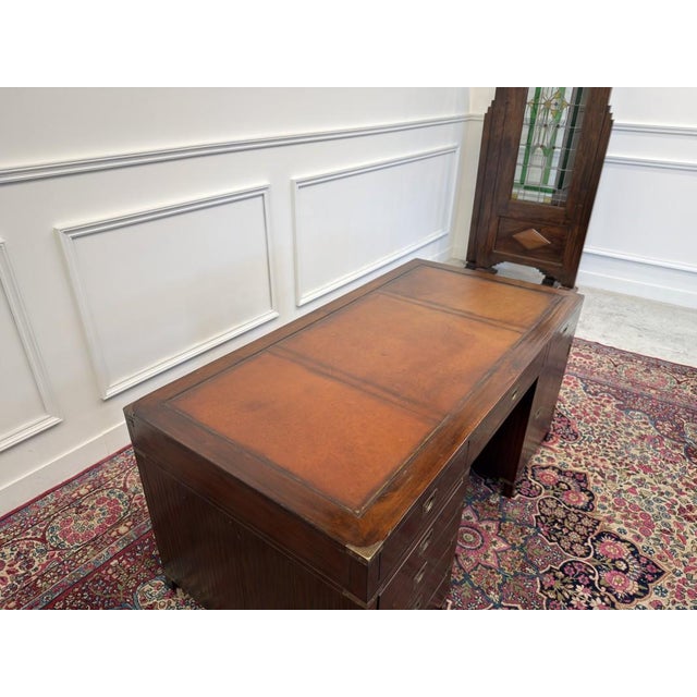 English Campaign Style Desk For Sale - Image 13 of 16