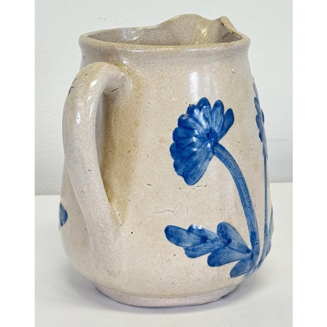 Antique McCoy Dandy Line Blue Daisy Design Stoneware For Sale - Image 10 of 13