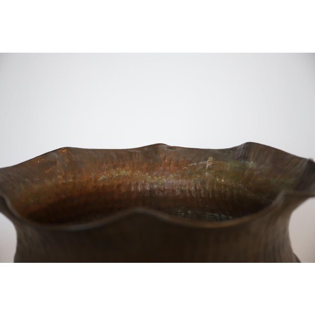 Mid 20th Century Italian Brass Hammered Planter Pot For Sale - Image 11 of 15
