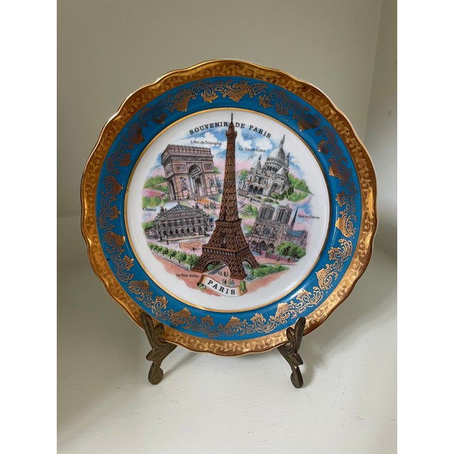 This gorgeous Vintage French Limoges Cabinet plate from the Cobalt Blue Era is trimmed in 22k or 24k gold. The plate...