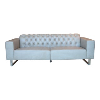 Mid-Century Modern Style Leather Sofa For Sale
